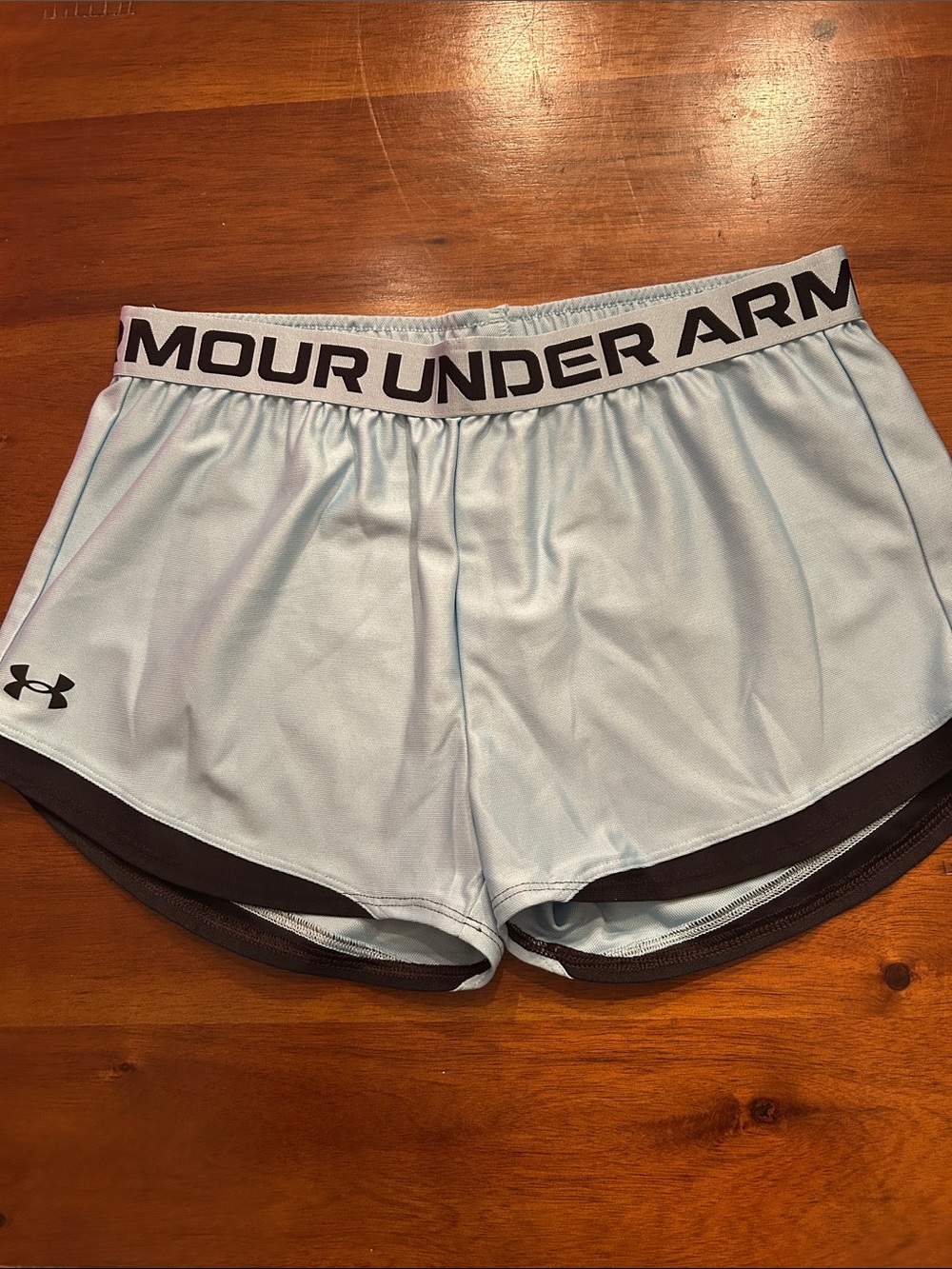 Under Armour Kids Light Blue Athletic Shorts with Black Trim
